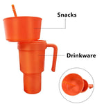 Load image into Gallery viewer, Snackies Stadium Tumbler – 2-in-1 Popcorn &amp; Drink Cup w/ Straw
