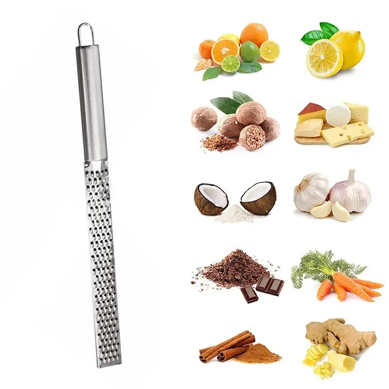 Stainless Handheld Grater – Cheese, Garlic, Lemon, More