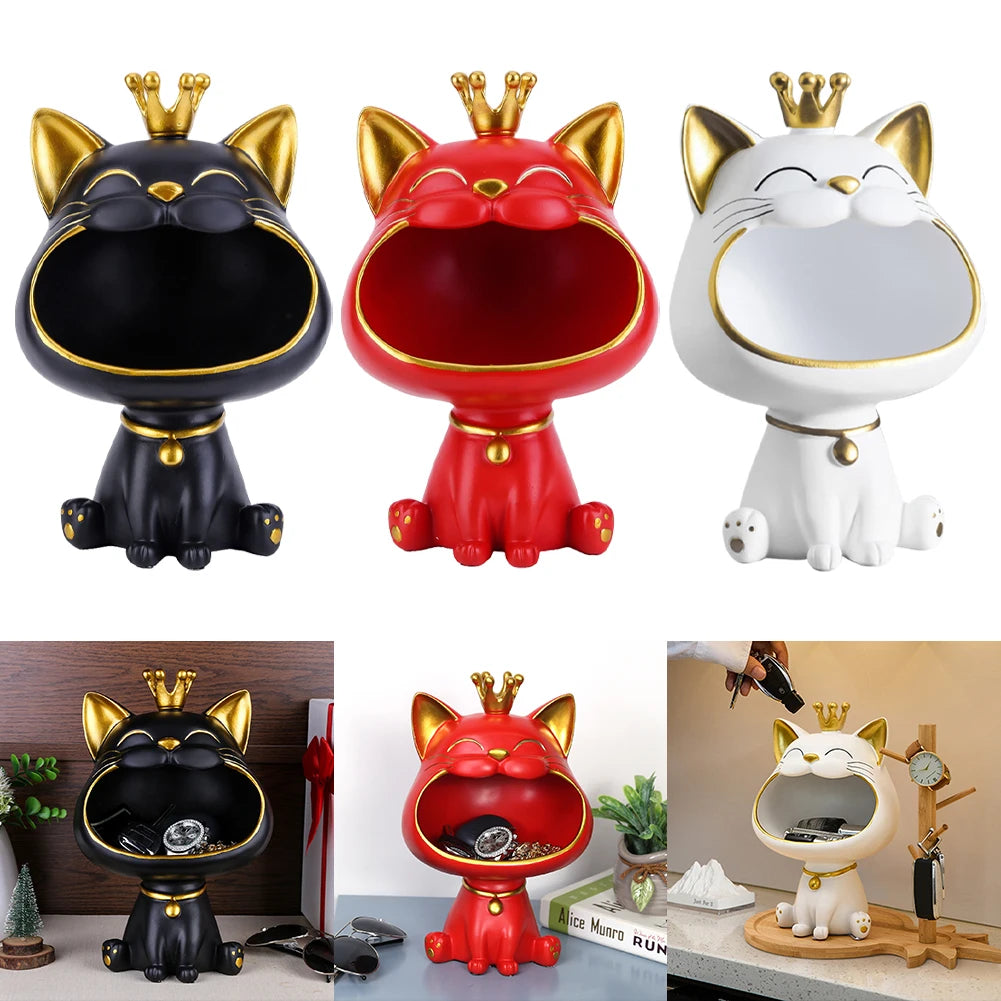 Cat Statue Sundries Storage Box