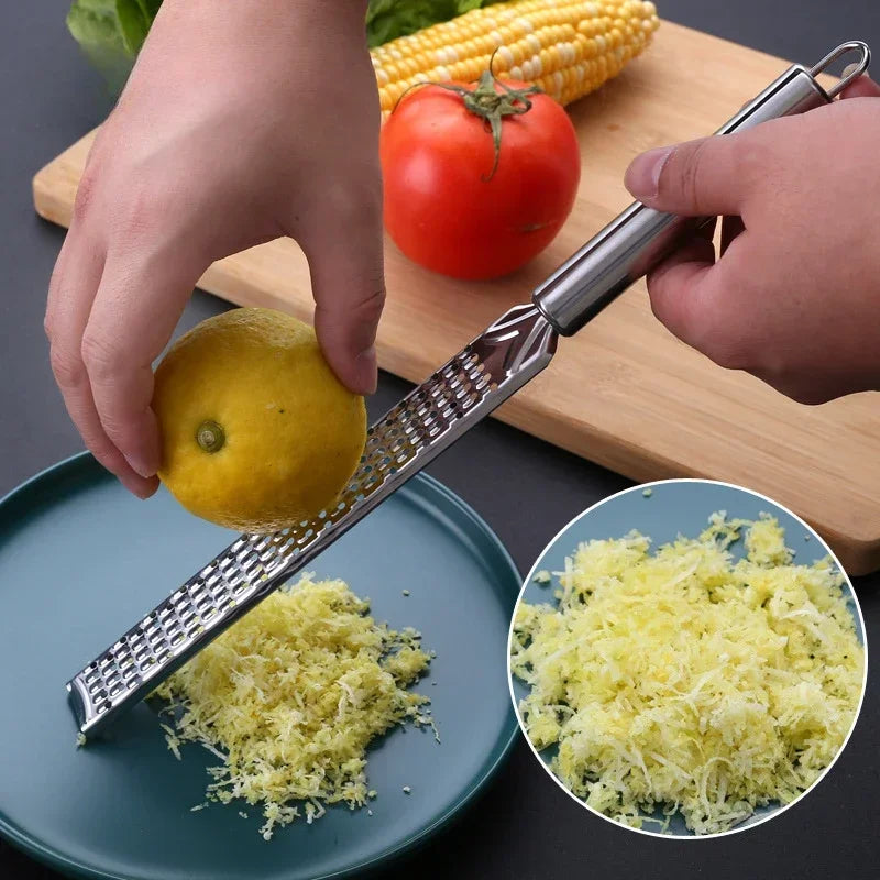 Stainless Handheld Grater – Cheese, Garlic, Lemon, More