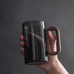 Load image into Gallery viewer, Large Borosilicate Glass Tea Coffee Cup – Wood Handle
