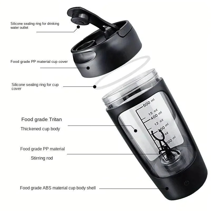 650ML Portable Rechargeable Shaker Cup – Auto Mix