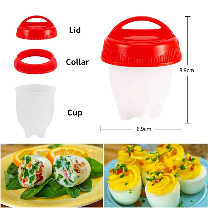 3/6Pcs Silicone Egg Poacher Cups – BPA Free, Non-Stick