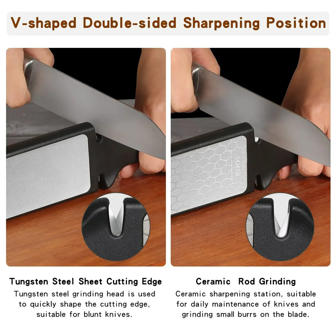 5-in-1 Knife Sharpener Whetstone Diamond 400/1000 Multi-Tool