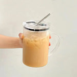 Load image into Gallery viewer, 1000ML Glass Tumbler with Lid &amp; Straw – Coffee, Juice, Milk
