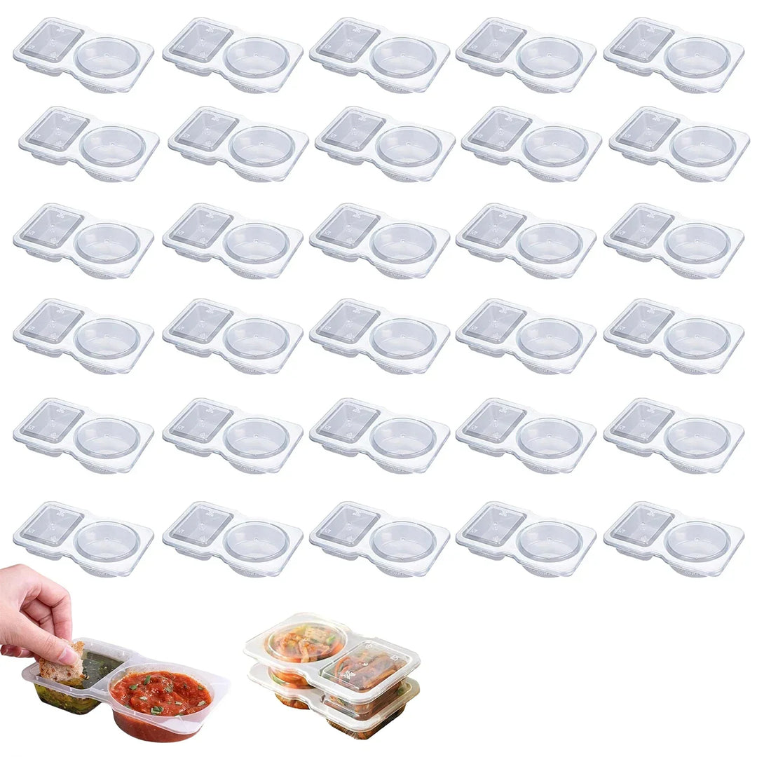 Dual-Compartment Reusable Snack & Sauce Box – Portable & Fresh