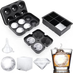Load image into Gallery viewer, Silicone Ice Cube Trays with Lid – Large Whiskey &amp; Diamond Molds
