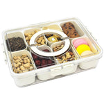 Load image into Gallery viewer, 8-Comp Tray w/ Lid &amp; Handles – Veg, Fruit, Candy, BBQ Box
