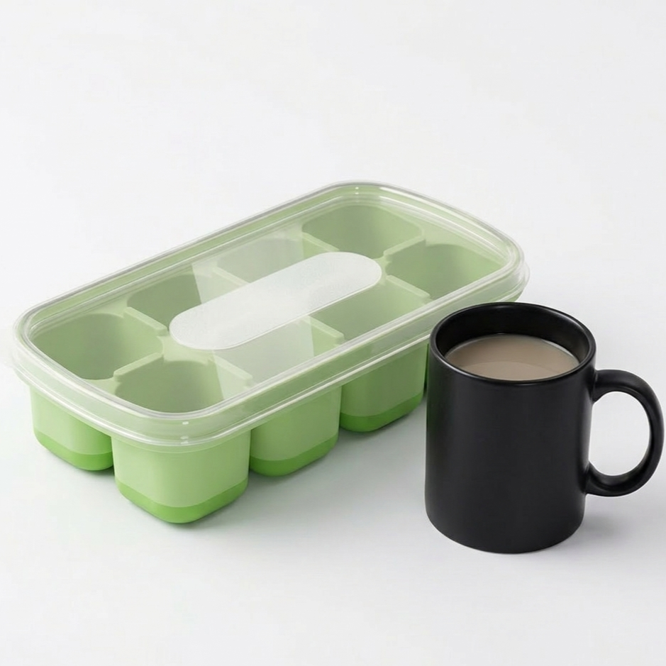 Square Ice Cube Tray – Reusable Freezer Mold for Large Ice Cubes