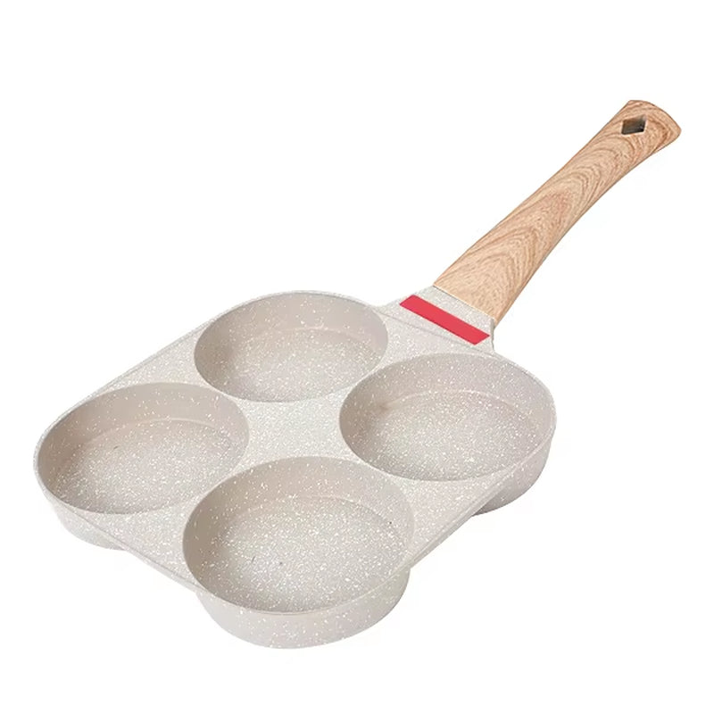 Non-Stick 4-Cup Egg Frying Pan with Lid, Spatula & Brush
