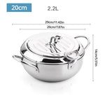 Load image into Gallery viewer, Stainless Steel Oil Pan with Thermometer &amp; Cover for Frying
