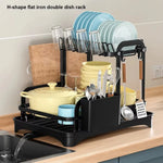 Load image into Gallery viewer, 2-Tier Dish Drying Rack with Drain Basket &amp; Countertop Organizer
