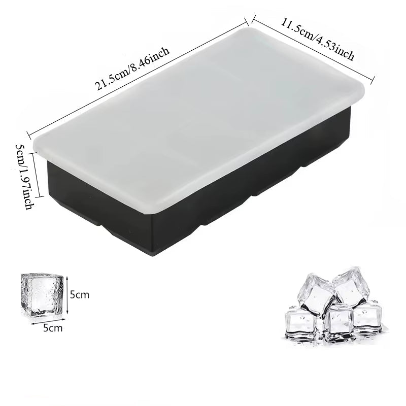 New 15 Grid Silicone Ice Cube Molds Big Tray Mold Ice Cube Maker Reusable Durable Bar Pub Whiskey Cocktail Ice Block Maker Model