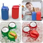 Load image into Gallery viewer, Portable Soda Can Lid and Silicone Straw Soda Can Lid Reusable Suitable for Canned Beverages Beer Juice 1Pcs with 2 Straws
