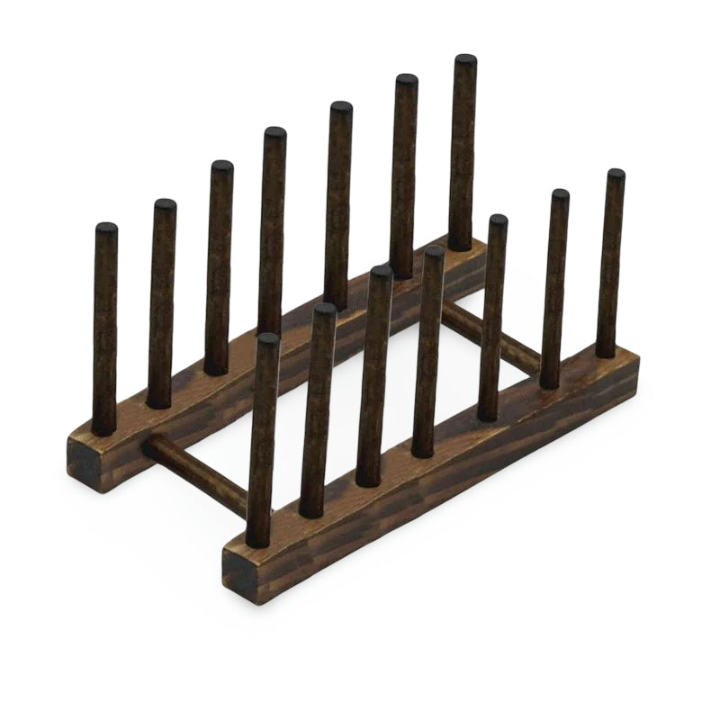 Wooden Kitchen Drying Rack – Space-Saving Plate & Lid Stand