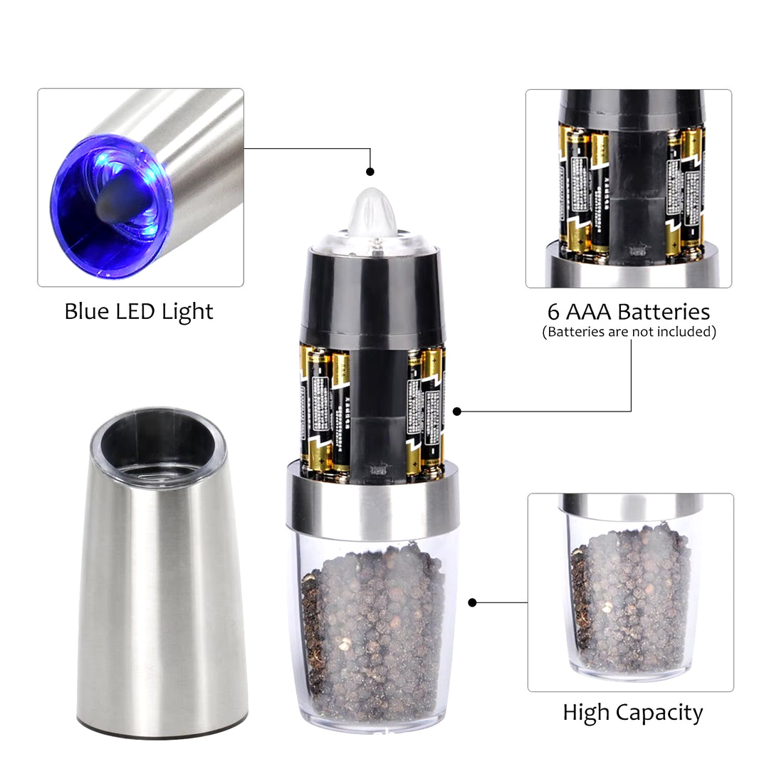 Electric Mill Spice Grinder with LED Light & Adjustable Coarseness