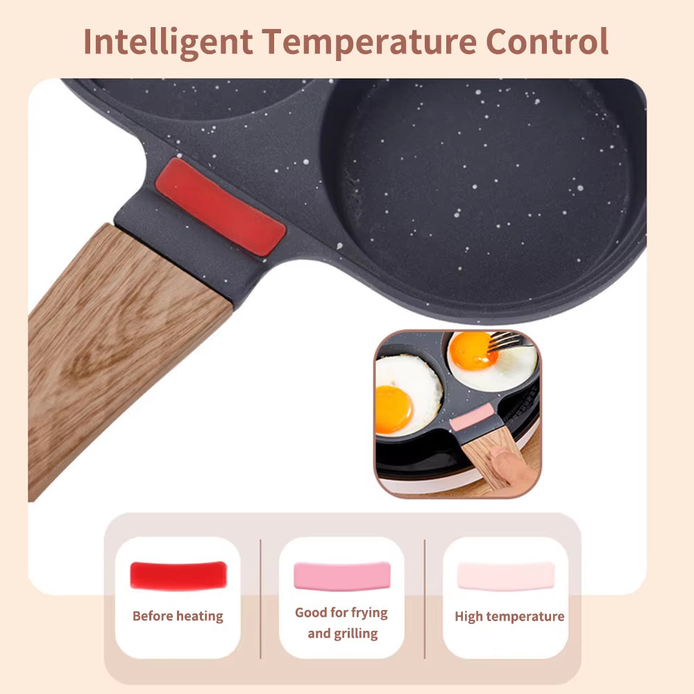 Non-Stick 4-Cup Egg Frying Pan with Lid, Spatula & Brush