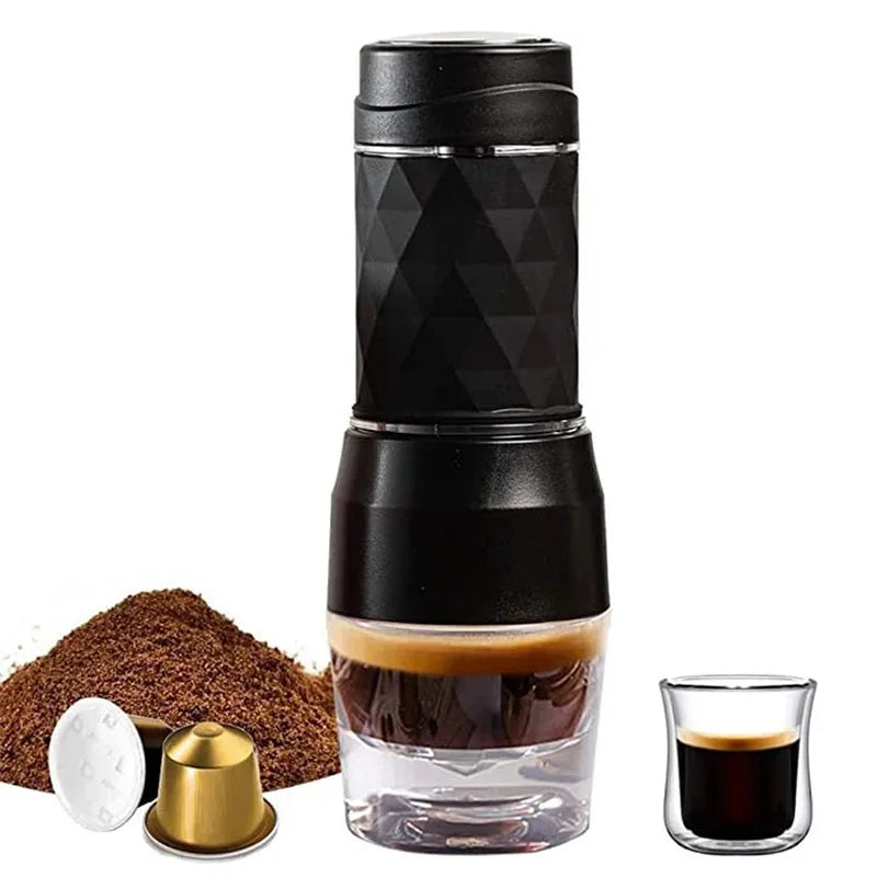 3-in-1 Portable Coffee Maker, Hot/Cold, Manual Espresso Brewer