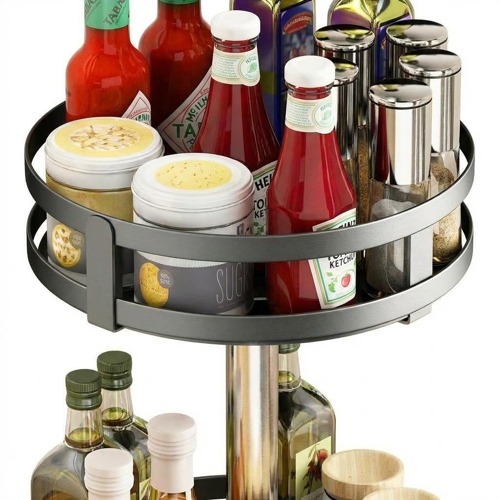 360° Rotating Storage Rack – Space-Saving Metal Multi-Tier Organizer