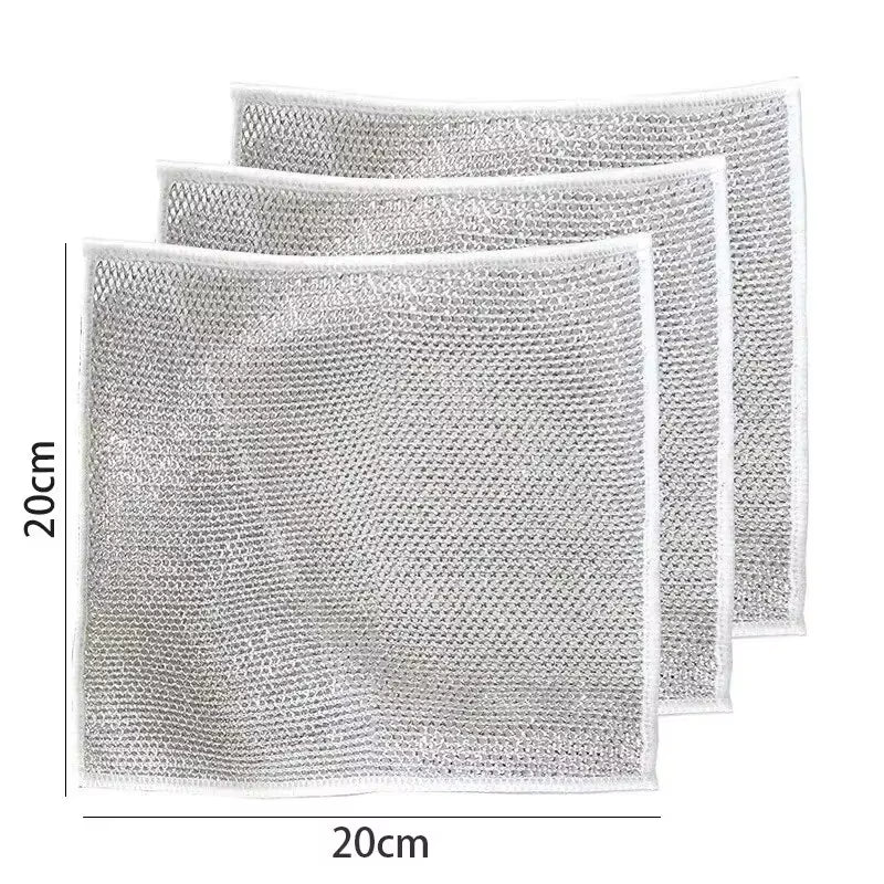 10Pcs Magic Silver Wire Dishcloth – Thick Microfiber Towel