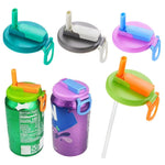 Load image into Gallery viewer, Portable Soda Can Lid and Silicone Straw Soda Can Lid Reusable Suitable for Canned Beverages Beer Juice 1Pcs with 2 Straws
