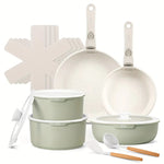 Load image into Gallery viewer, 17PCS Non-Stick Cookware Set, Detachable Handles, Induction Ready
