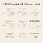 Load image into Gallery viewer, 17PCS Non-Stick Cookware Set, Detachable Handles, Induction Ready
