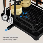 Load image into Gallery viewer, 2-Tier Dish Drying Rack with Drain Basket &amp; Countertop Organizer
