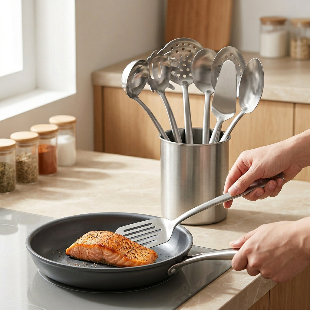 11-Piece Stainless Steel Kitchen Utensils – Durable & Eco-Friendly Set