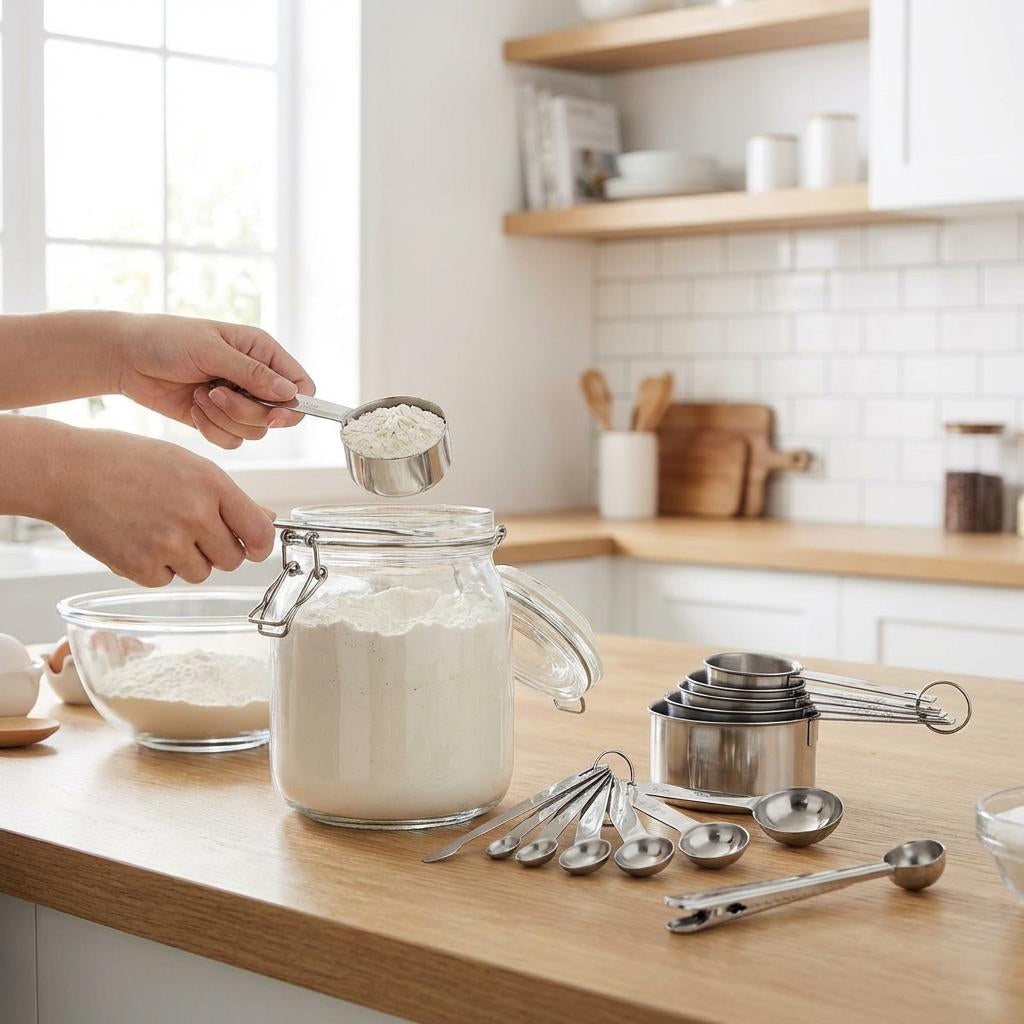 Stainless Steel Measuring Cups & Spoons Set – 13-Piece Stackable