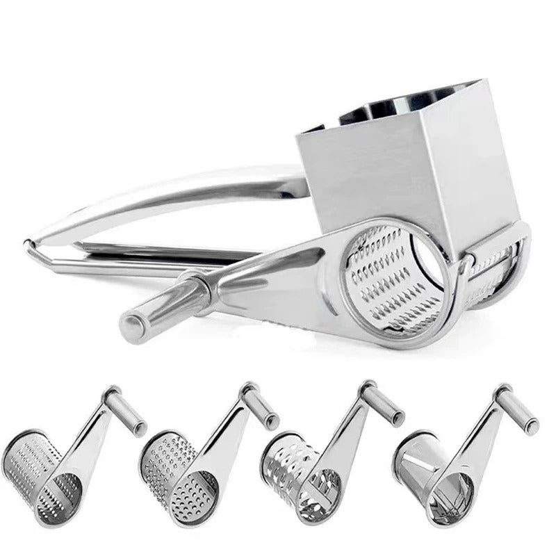 Stainless Steel Rotary Cheese Grater & Veggie Shredder Tool