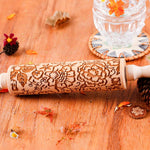 Load image into Gallery viewer, Sunflower Embossed Wooden Rolling Pin for Baking Cookies
