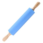 Load image into Gallery viewer, Silicone Rolling Pin Non-Stick with Wooden Handle Baking
