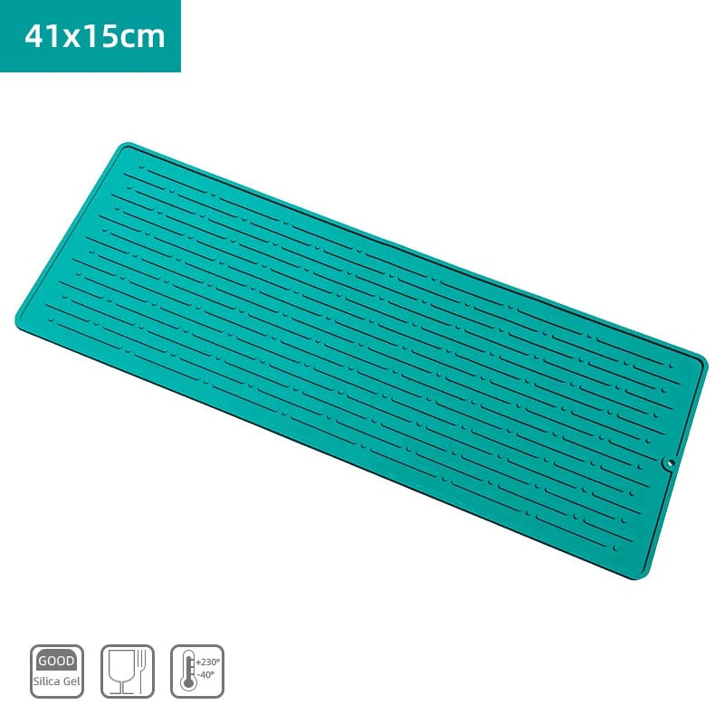 Large Silicone Dish Drying Mat 41x15cm - Sink & Counter Use