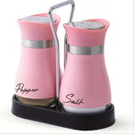 Load image into Gallery viewer, 2pcs Refillable Spice Shakers Set with Shelf – Salt &amp; Pepper
