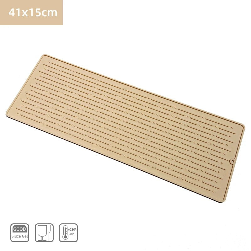 Large Silicone Dish Drying Mat 41x15cm - Sink & Counter Use