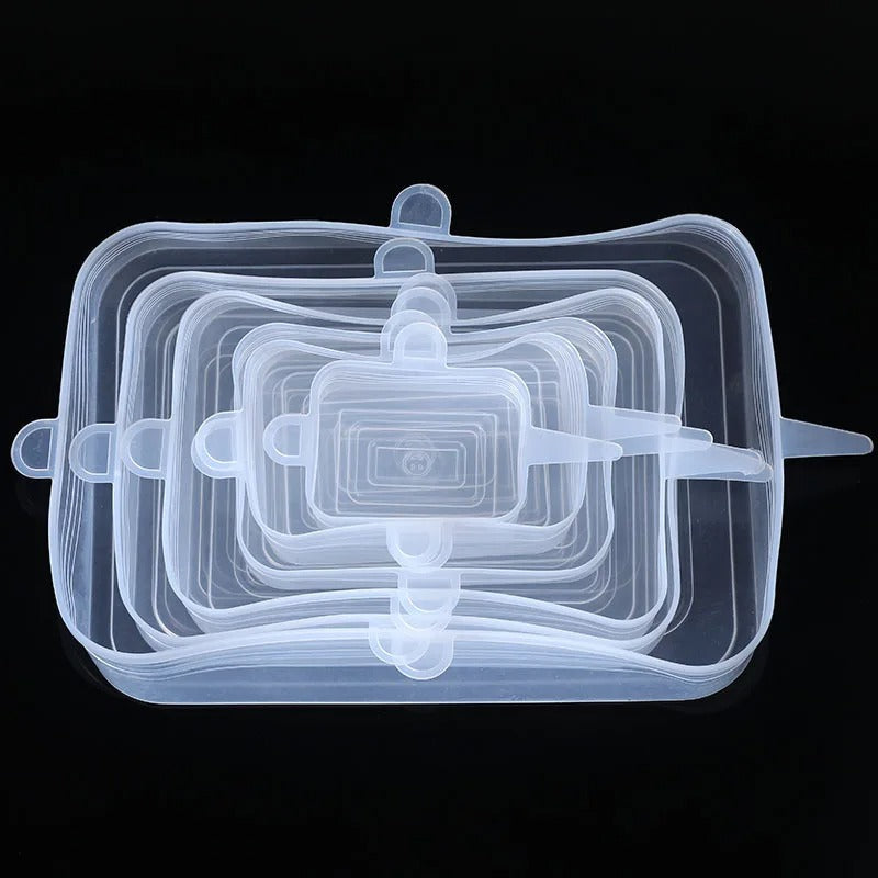 6PCS Silicon Lids for Leftovers - Durable and Reusable