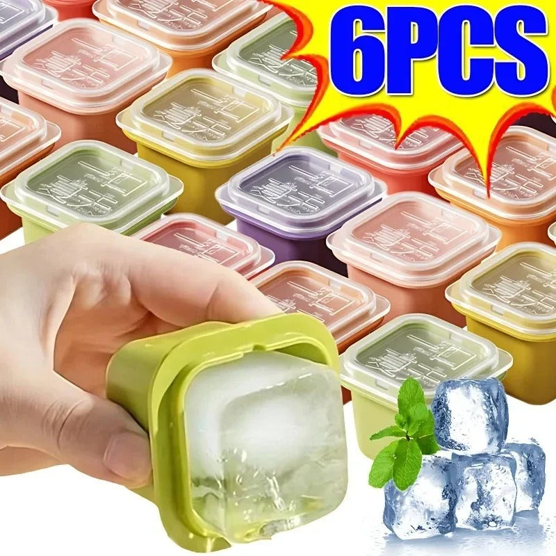 Mini Reusable Ice Cube Molds for Whiskey & Drinks (6pcs)