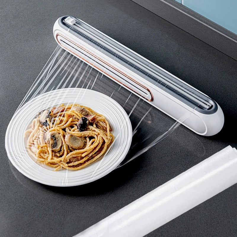 Magnetic Plastic Wrap & Foil Dispenser with Cutter Tool