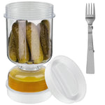 Load image into Gallery viewer, Pickle Jar with Forks – Wet &amp; Dry Separator Container
