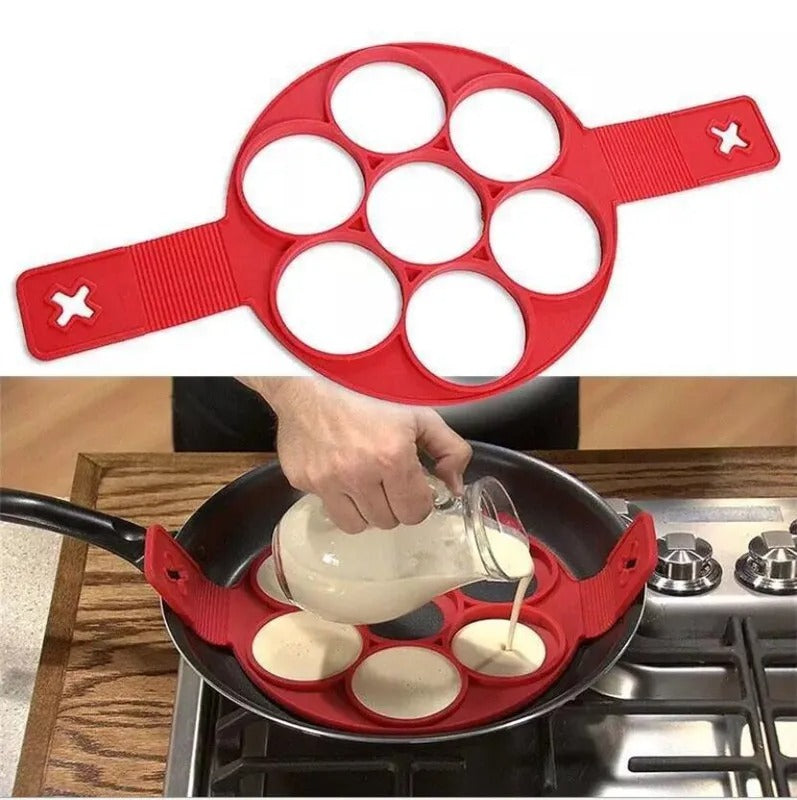 Nonstick Egg & Pancake Mold – Round & Heart Shapes Tool