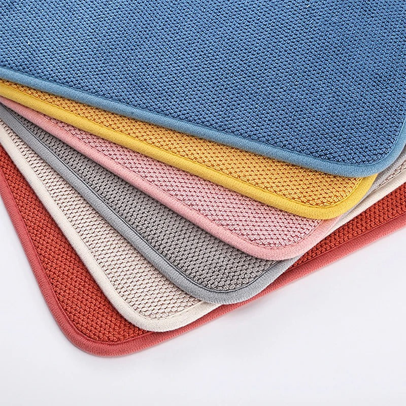 Microfiber Dish Drying Mat 30x40cm Non-Slip Absorbent Pad