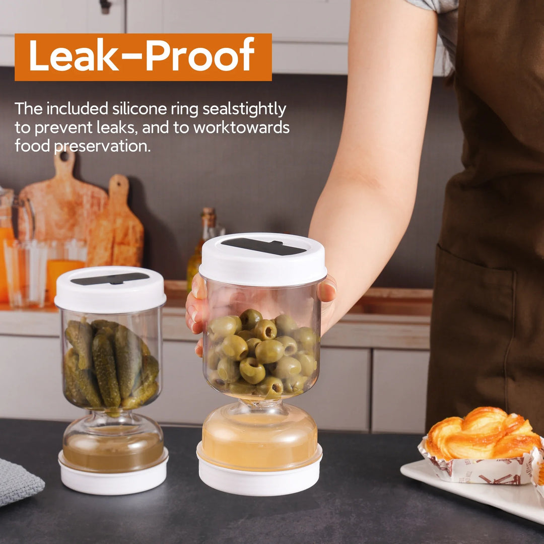 Pickle Jar with Forks – Wet & Dry Separator Container