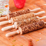 Load image into Gallery viewer, Sunflower Embossed Wooden Rolling Pin for Baking Cookies
