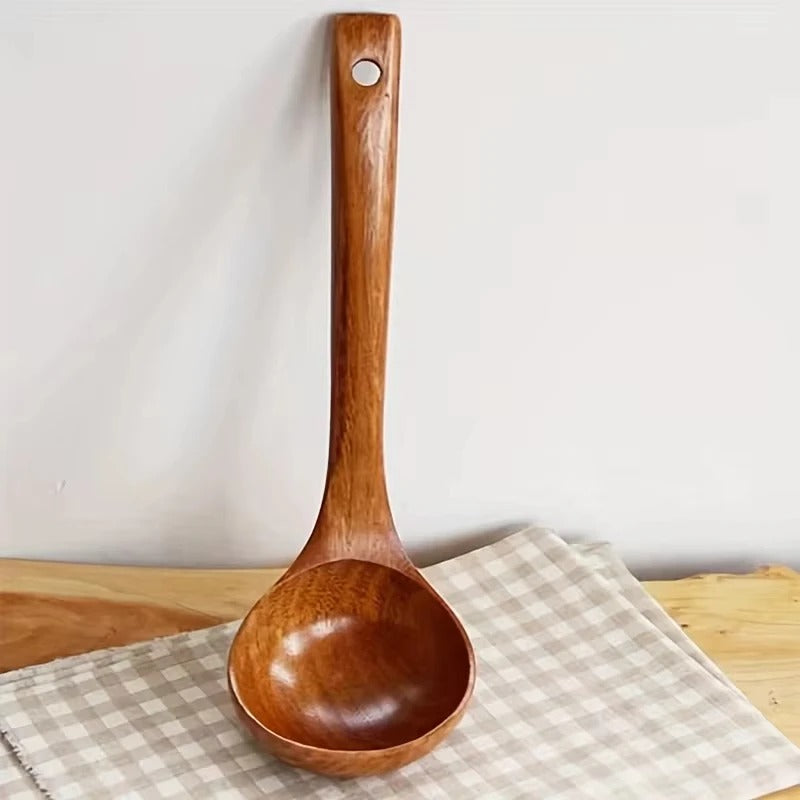 Non-Stick Wooden Soup Ladle – Anti-Scalding Kitchen Tool