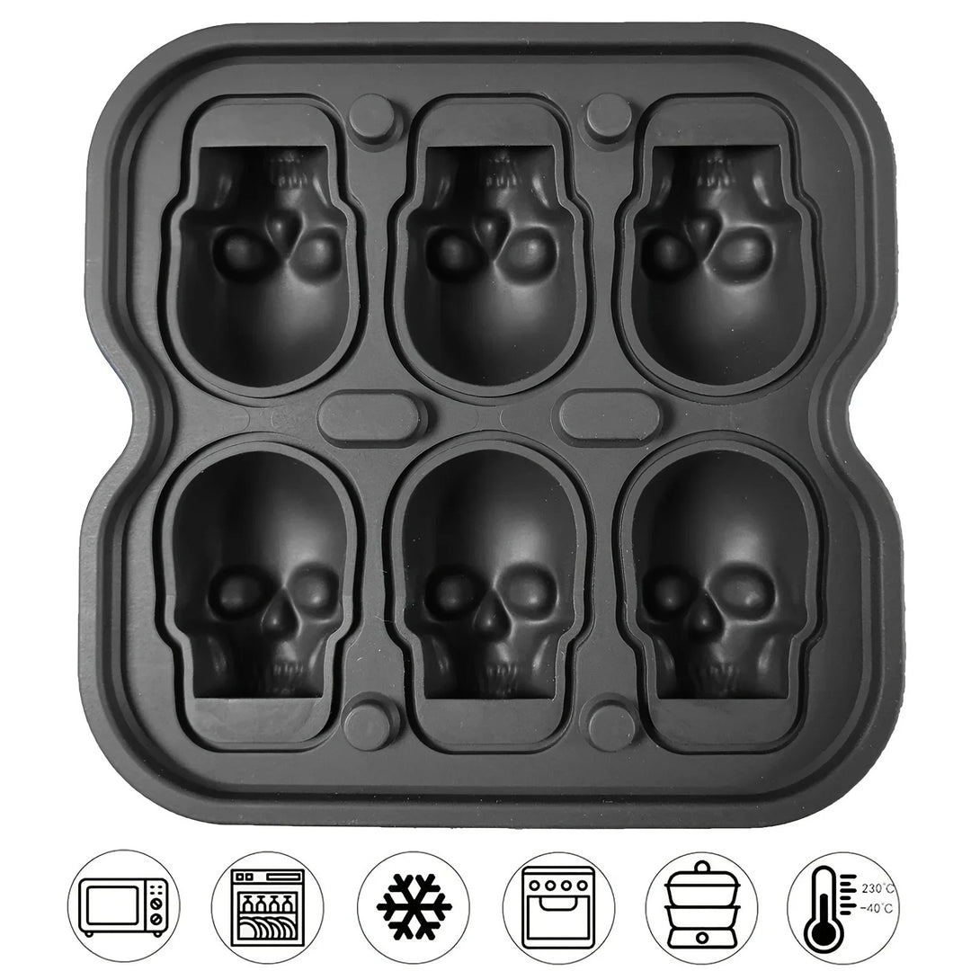 Skull Ice Ball Mold – 3D Silicone Tray for Cocktails & Halloween Drinks