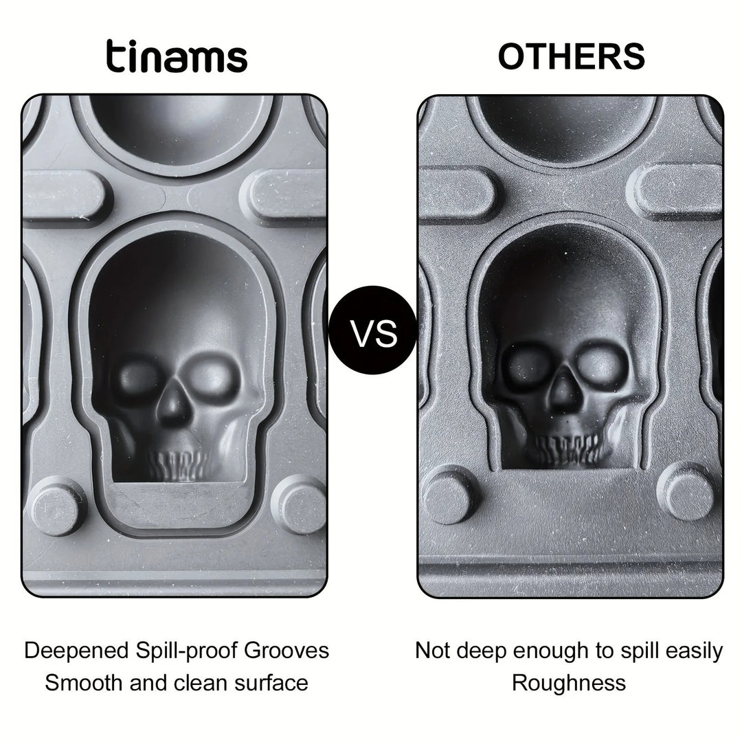 Skull Ice Ball Mold – 3D Silicone Tray for Cocktails & Halloween Drinks