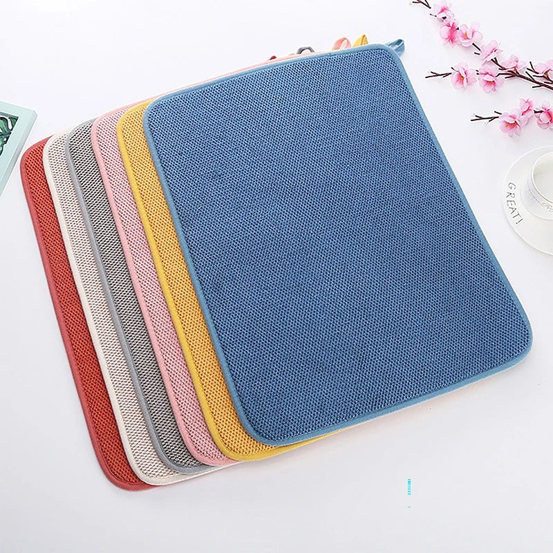Microfiber Dish Drying Mat 30x40cm Non-Slip Absorbent Pad
