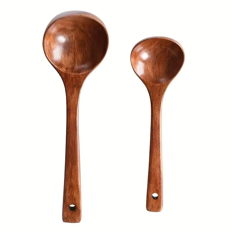 Non-Stick Wooden Soup Ladle – Anti-Scalding Kitchen Tool