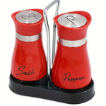 Load image into Gallery viewer, 2pcs Refillable Spice Shakers Set with Shelf – Salt &amp; Pepper
